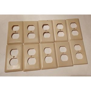 10 Vintage Duplex Receptacle Outlet Cover Wall Plates Ivory Bakelight Switch